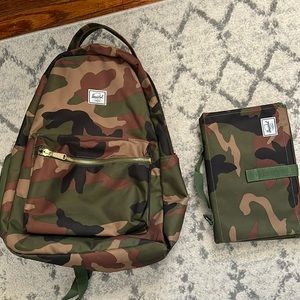 HERSHEL supply company camouflage diaper bag. USED.